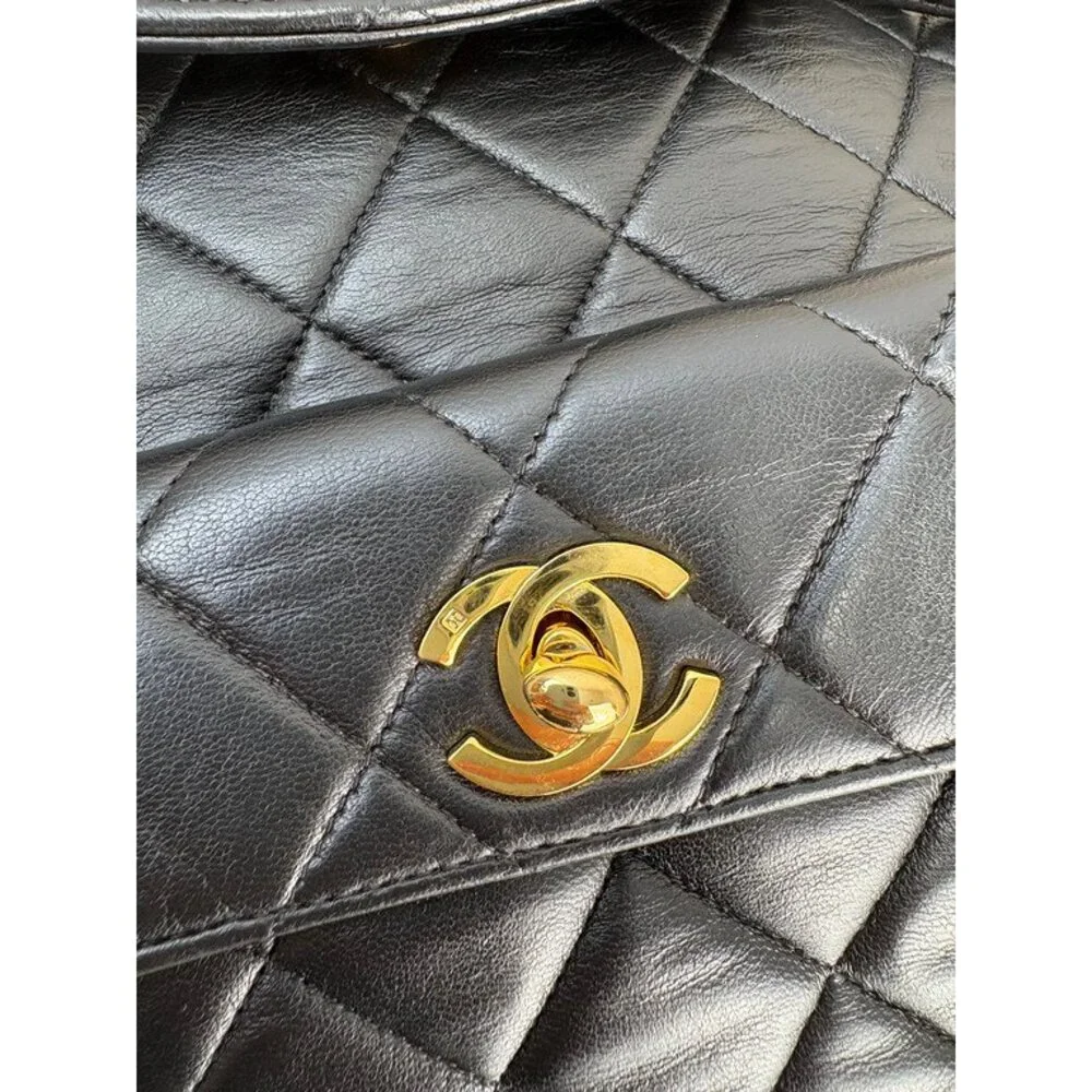 CHANEL Black Lambskin Duma Backpack Medium GHW